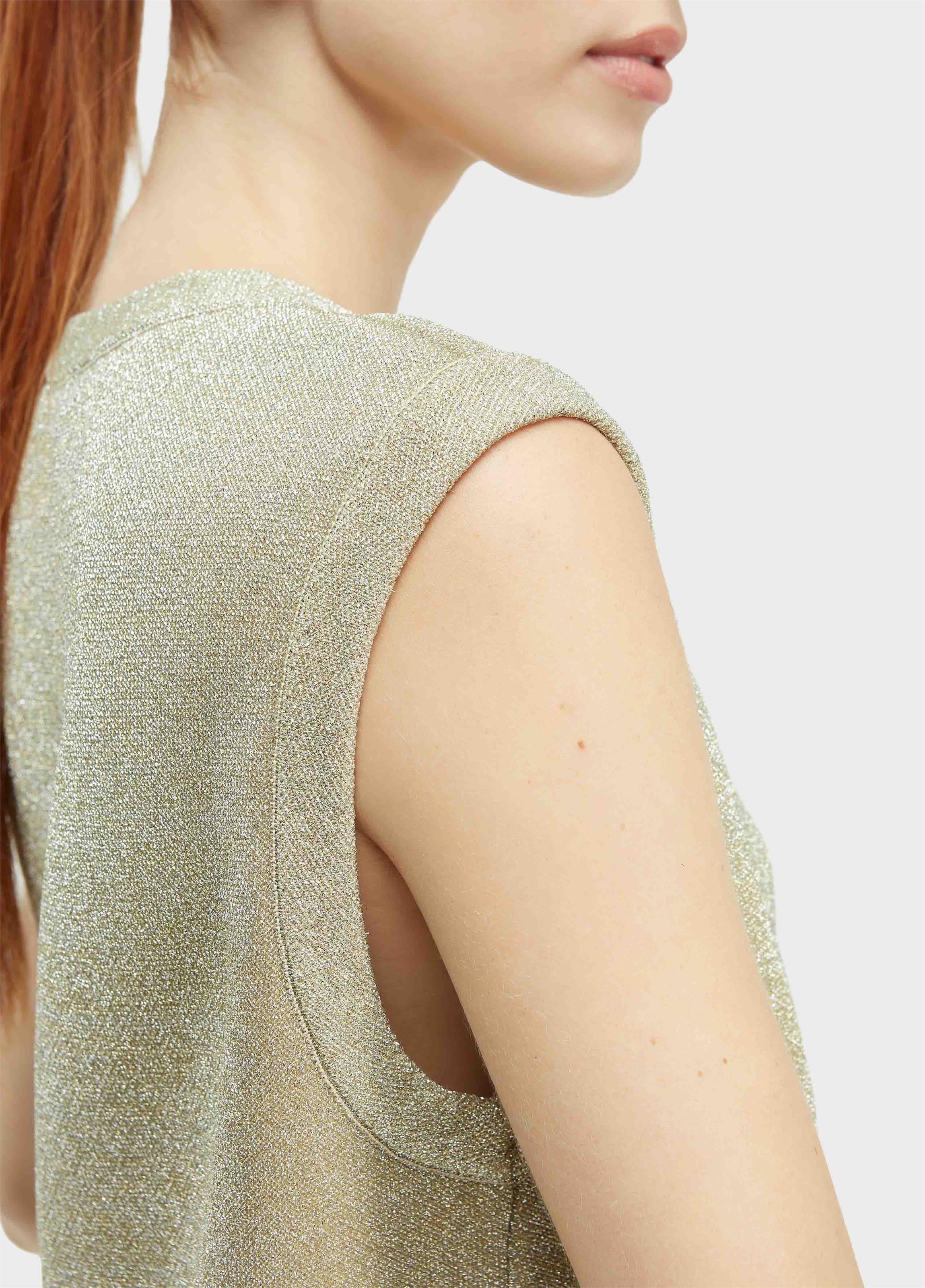 Vestido curto tricot lurex