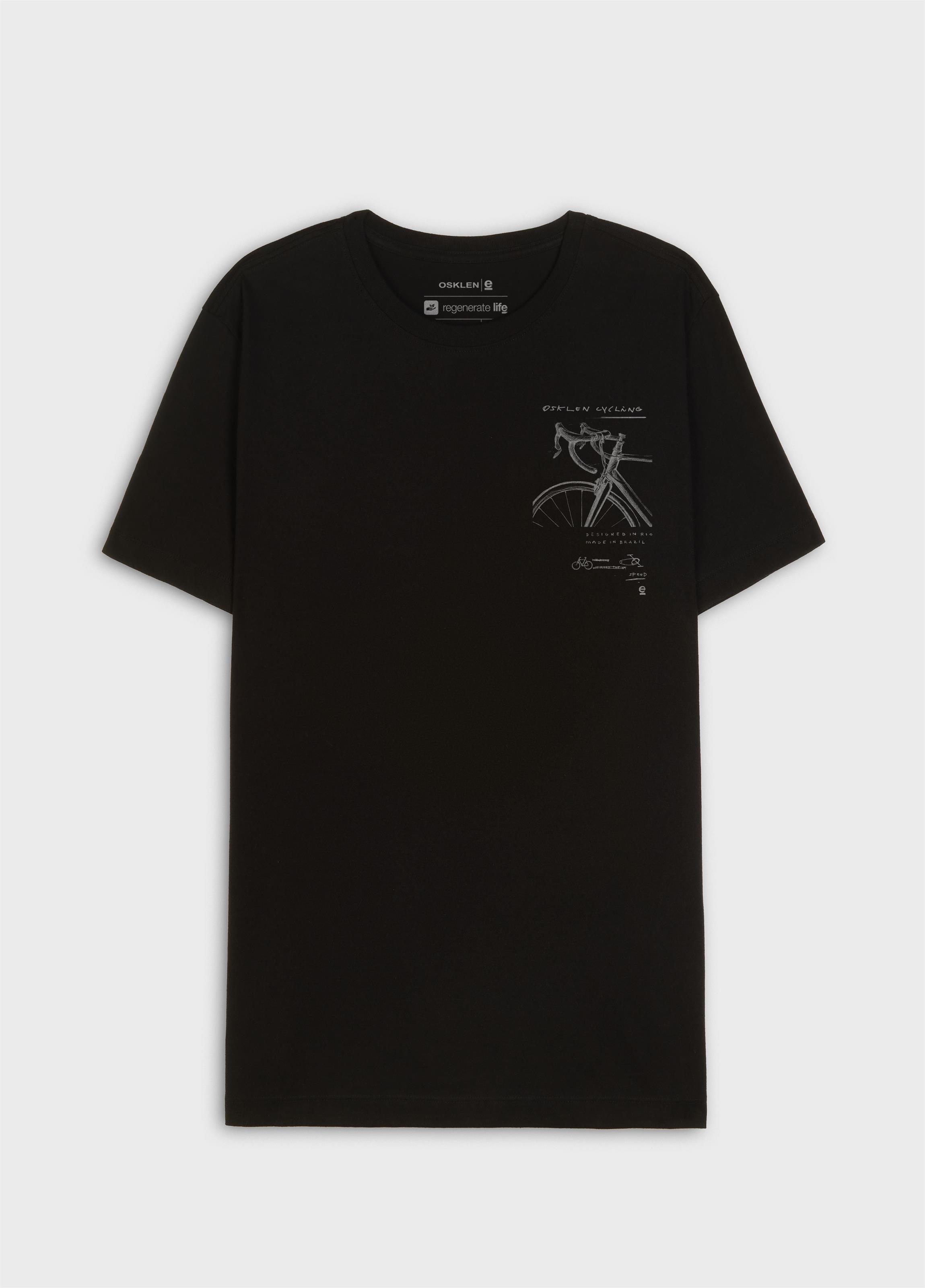 T-shirt slim vintage cycling drawing