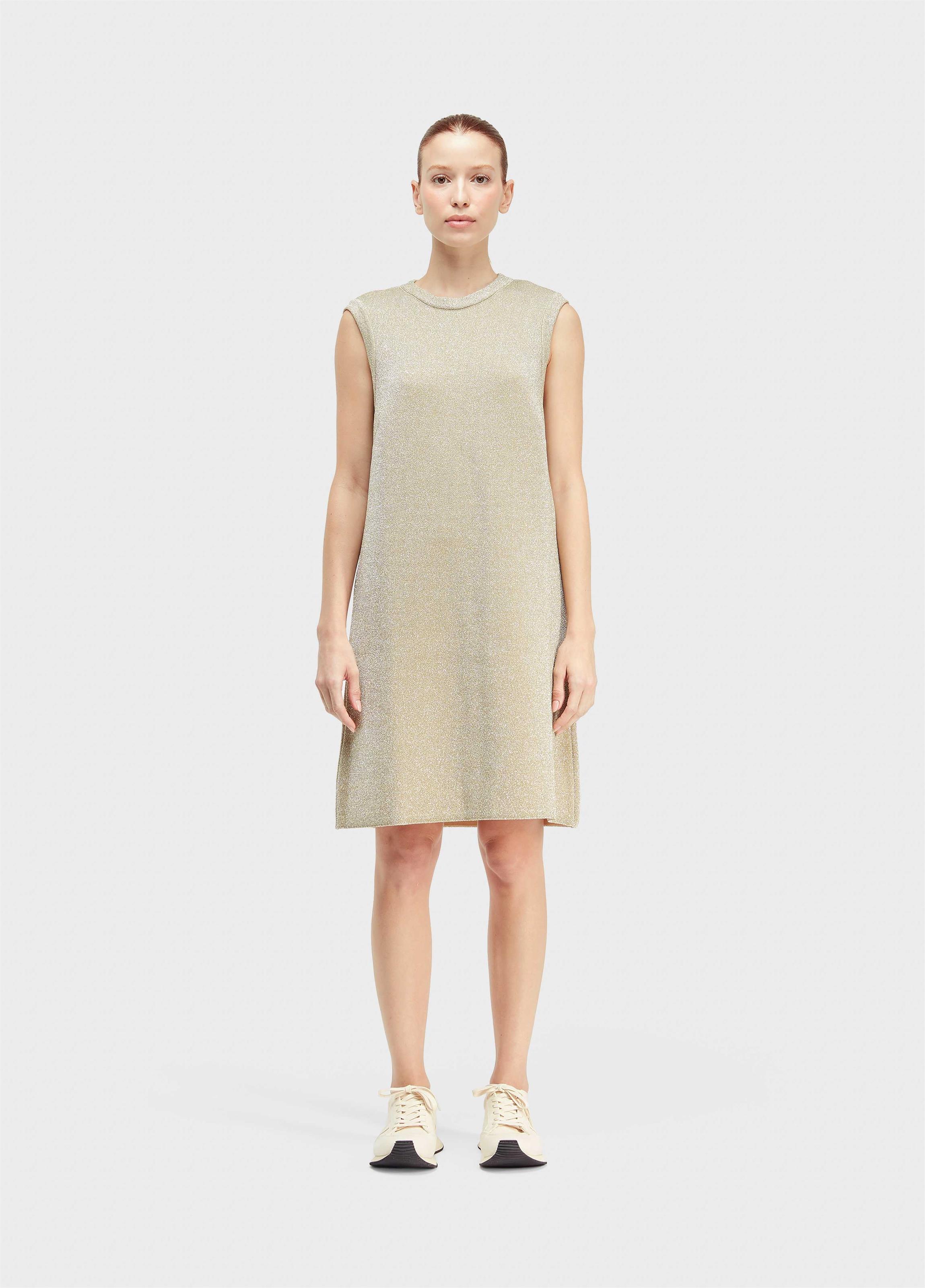 Vestido curto tricot lurex