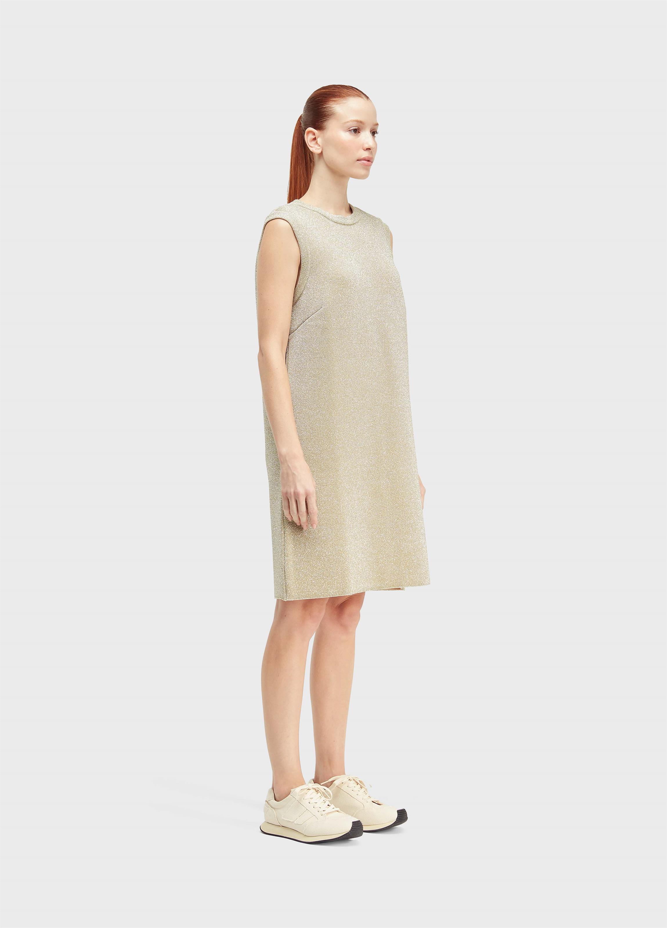 Vestido curto tricot lurex