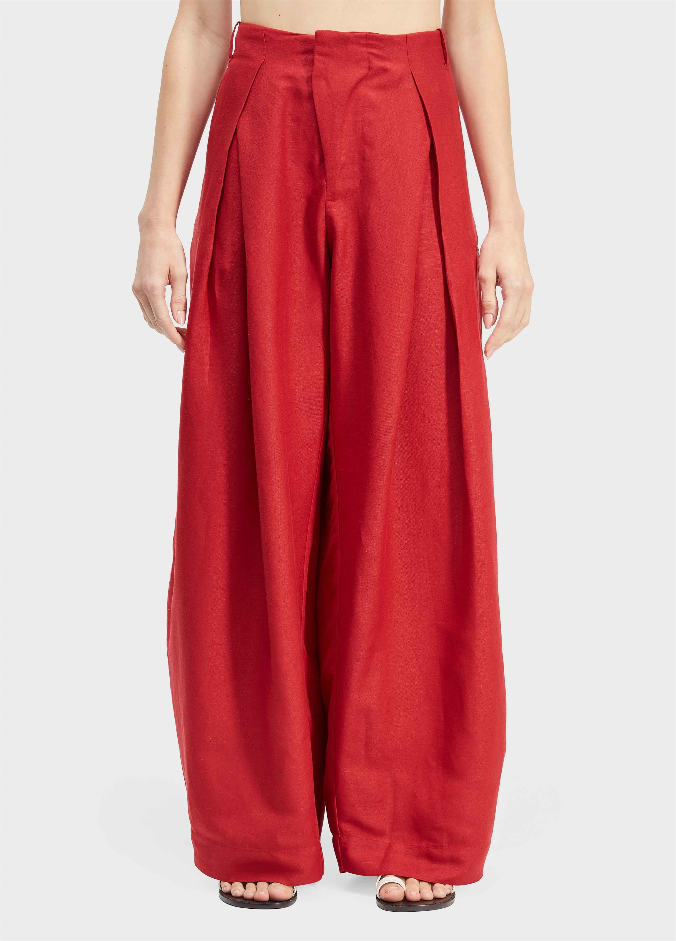 Calça linen pregas