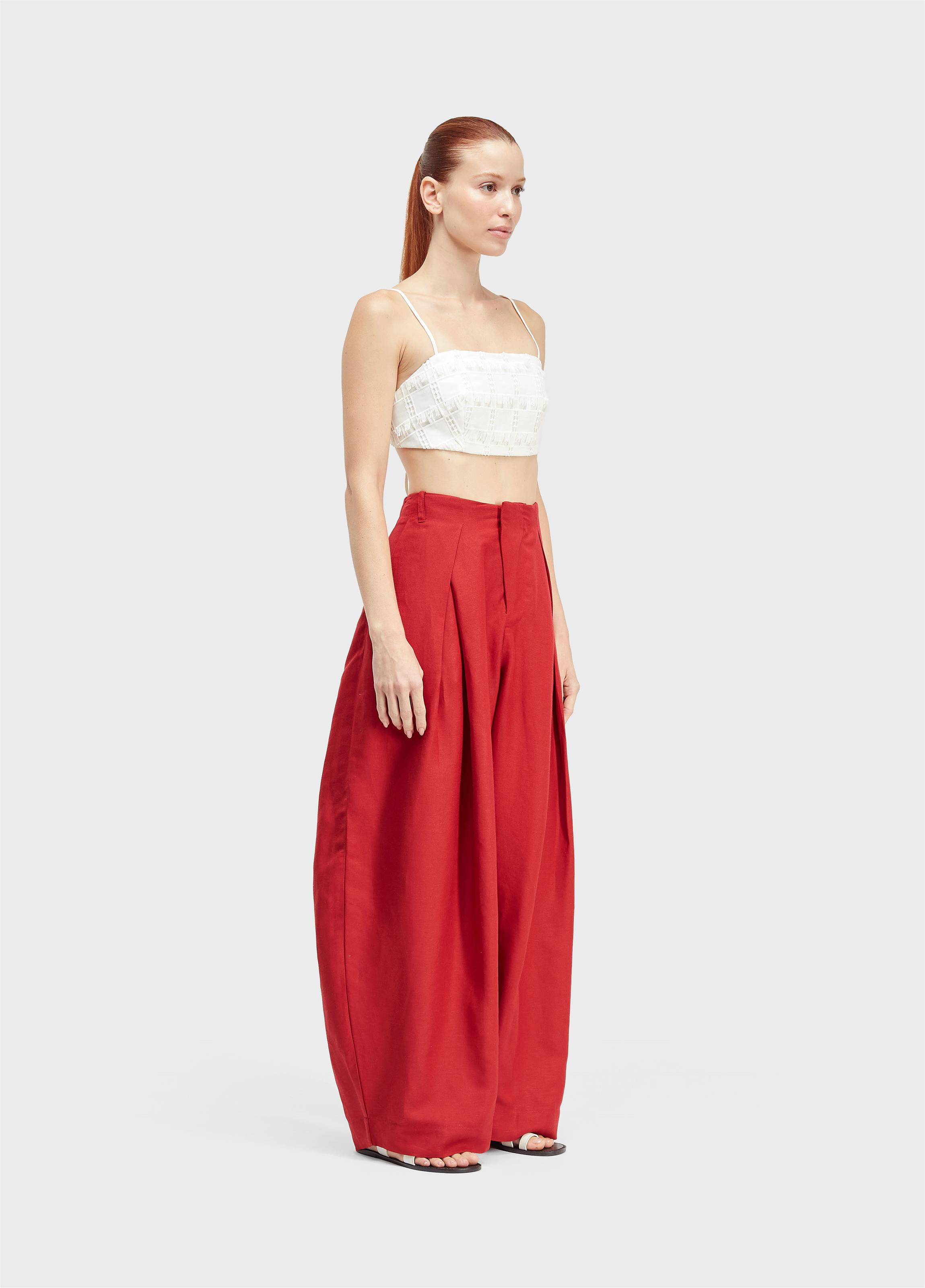 Calça linen pregas