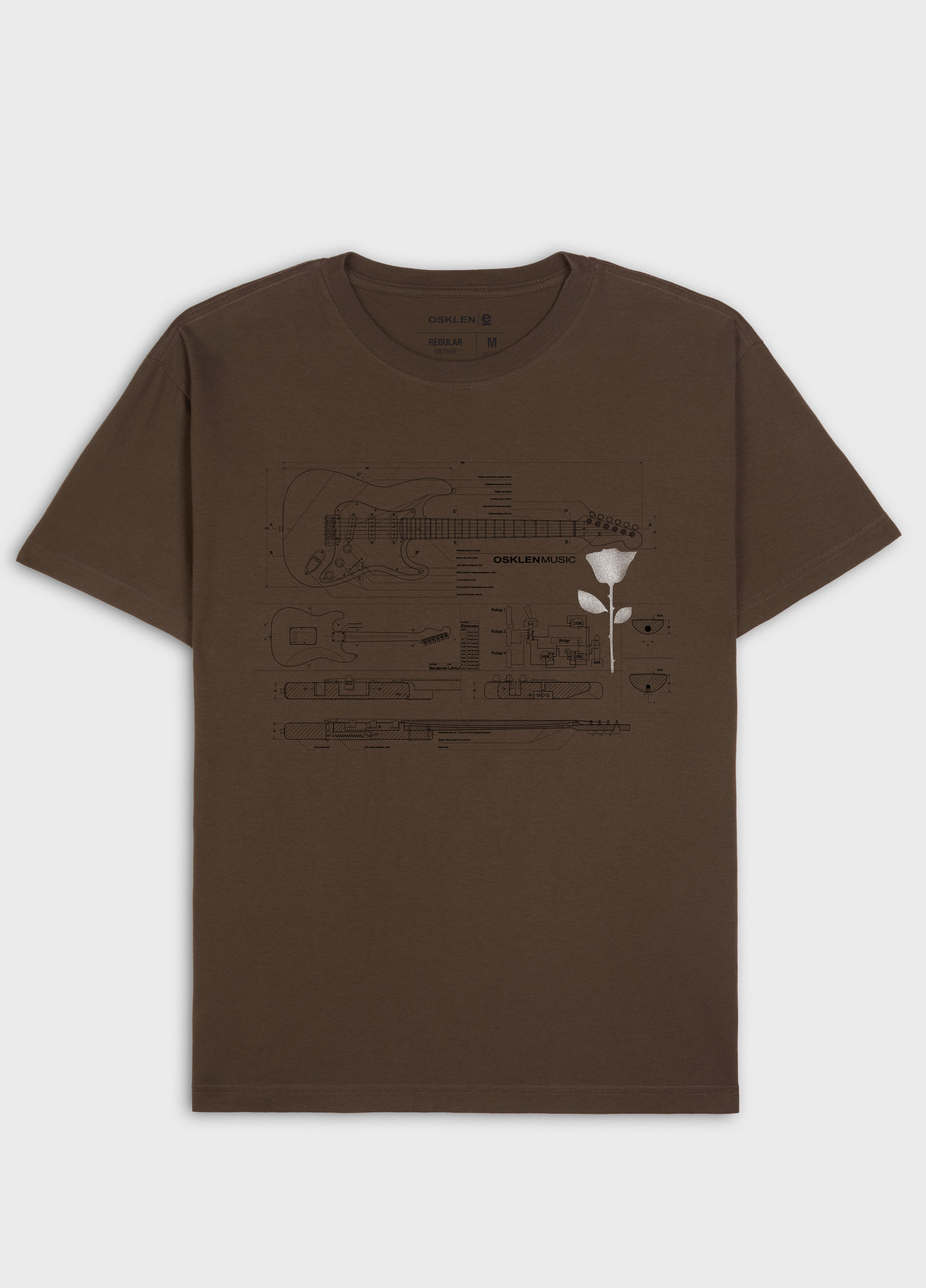 T-shirt slim stone guitar draw